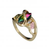 Crystal Zinc Alloy Finger Ring, with Crystal, 18K gold plated & for woman US Ring 