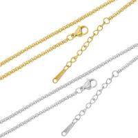 Stainless Steel Box Chain, 304 Stainless Steel, with 1.97inch extender chain, plated, fashion jewelry & DIY 2mm Approx 17.72 Inch 