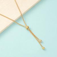 Stainless Steel Jewelry Necklace, 304 Stainless Steel, Adjustable & fashion jewelry & Unisex, golden, 1.3mm,4mm Approx 21.65 Inch 