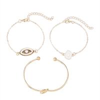 Fashion Zinc Alloy Bracelets, Evil Eye, plated, three pieces & folk style & for woman & enamel 