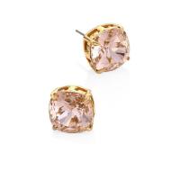 Crystal Jewelry Earring, Brass, with Crystal, Square, real gold plated, fashion jewelry & for woman 