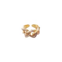 Cubic Zirconia Micro Pave Brass Finger Ring, plated, adjustable & micro pave cubic zirconia & for woman, US Ring 