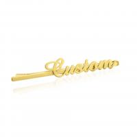 304 Stainless Steel Hair Slide, 18K gold plated, Each custom text must be less than 10 letters & for woman 60mm 