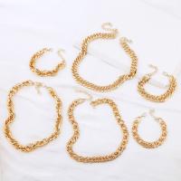 Schmuck Perlen Halskette, Aluminiumlegierung, Vakuum-Ionen-Beschichtung, verschiedene Größen vorhanden & verschiedene Stile für Wahl, goldfarben, verkauft von PC