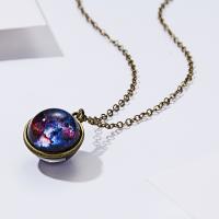 Glass Zinc Alloy Necklace, with Glass, fashion jewelry & Unisex 20*20mm Approx 19.7 Inch 