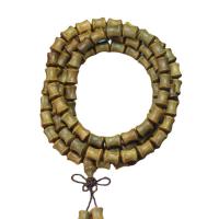 108 Mala Beads, Green Sandalwood, Bamboo, multilayer & folk style & Unisex 