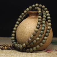 108 Mala Beads, Green Sandalwood, folk style & Unisex 