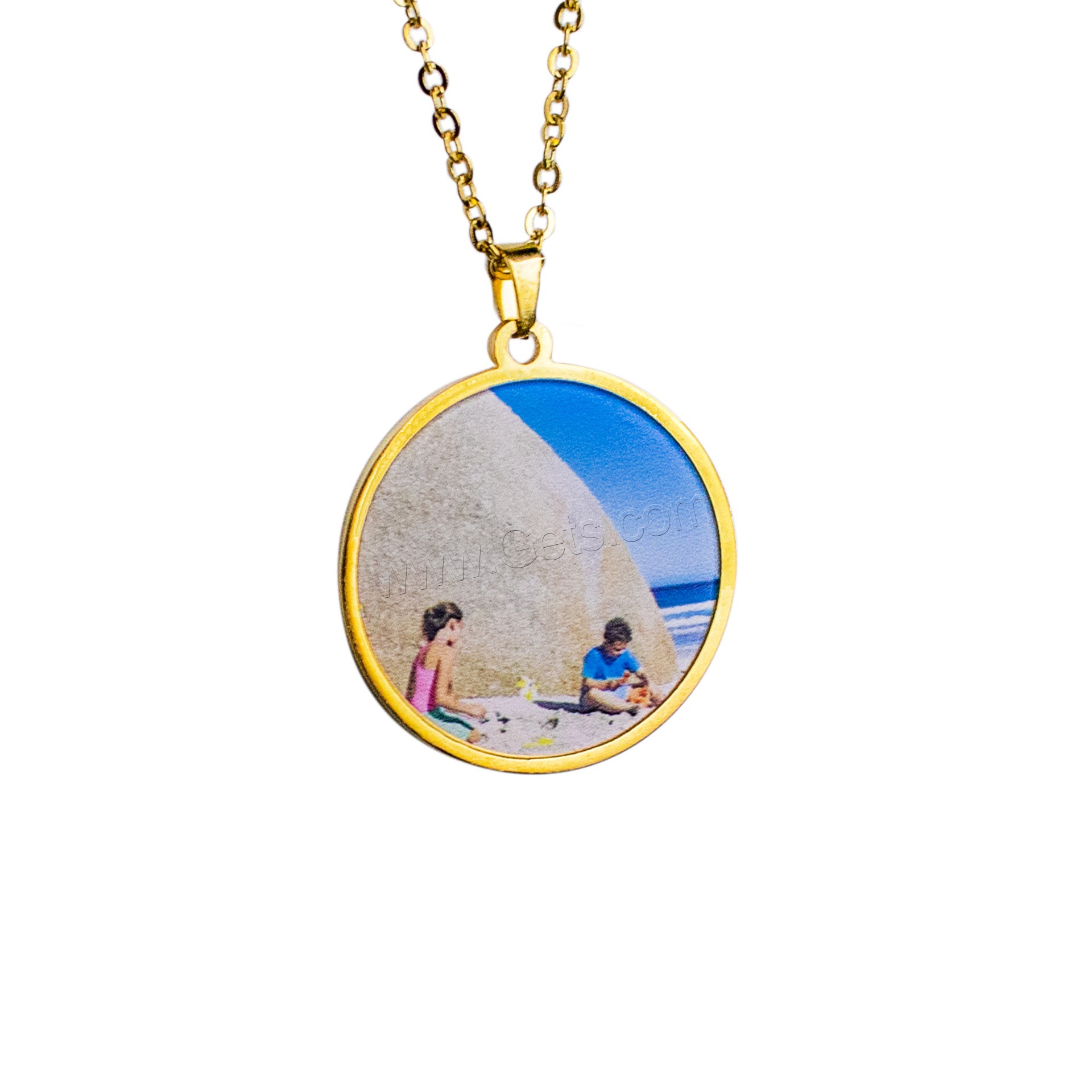 304 Edelstahl Halskette, mit Verlängerungskettchen von 1.97inch, 18K vergoldet, Modeschmuck & Kundenindividuell & für Frau, keine, Länge:ca. 17.72 ZollInch, verkauft von PC
