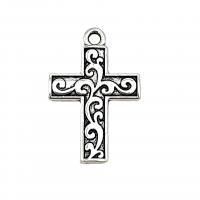 Zinc Alloy Cross Pendants, antique silver color plated, vintage & DIY Approx 