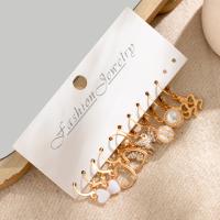 Fashion Zinc Alloy Jewelry Sets, with Plastic Pearl & Acrylic, gold color plated, fashion jewelry & for woman & enamel & with rhinestone 
