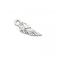Zinc Alloy Feather Pendants, Wing Shape, antique silver color plated, DIY Approx 1.5mm, Approx 
