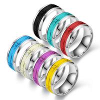 Световая палец кольцо, Нержавеющая сталь 304, вакуумное ионное покрытие, Мужская & разный размер для выбора & блестящий в ночи, Много цветов для выбора продается PC