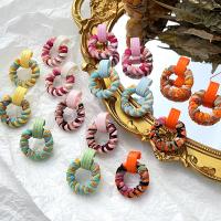 Акриловые серьги в форме капли, Акрил, с ткань, ювелирные изделия моды & Женский, Много цветов для выбора продается Пара