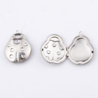 Stainless Steel Locket Pendant , 304 Stainless Steel, polished, with photo locket, original color [