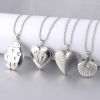 Fashion Locket Necklace, 304 Stainless Steel, polished, with photo locket & Unisex original color Approx 19.69 Inch [
