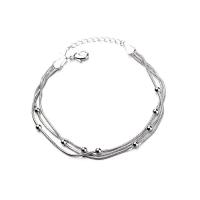 Fashion Zinc Alloy Bracelets, with 1.38inch extender chain, silver color plated, fashion jewelry & multilayer & for woman Approx 6.3 Inch 