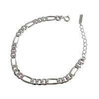 Fashion Zinc Alloy Bracelets, with 1.18inch extender chain, fashion jewelry & Unisex silver color Approx 5.91 Inch 