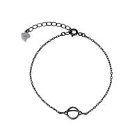 Fashion Zinc Alloy Bracelets, with 1.38inch extender chain, fashion jewelry & for woman, black Approx 6.1 Inch 