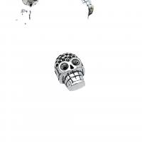 Zinc Alloy Jewelry Beads, Skull, antique silver color plated, vintage & DIY Approx 