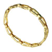 Brass Bangle, gold color plated, fashion jewelry & micro pave cubic zirconia & for woman, 58*51mm,7mm 