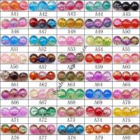 Knistern Glasperlen, Glas, rund, zweifarbig, keine, 10mm, Länge:32 ZollInch, 80PCs/Strang, verkauft von Strang