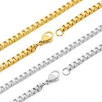 Stainless Steel Box Chain, 304 Stainless Steel, plated, fashion jewelry & DIY & for woman 3mm Approx 23.62 Inch 
