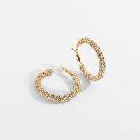 Cubic Zirconia Micro Pave Brass Earring, plated, micro pave cubic zirconia, golden 