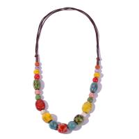 Фарфор ожерелье, фарфор, Связанный вручную, Винтаж & ювелирные изделия моды & Женский, разноцветный, длина:Приблизительно 22.83 дюймовый, продается PC