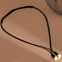 Luminated Necklace, Wax Cord, with Night-Light Stone, handmade, fashion jewelry & for woman, black Approx 23.6 Inch 