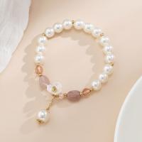 Plastic Pearl Bracelets, gold color plated, fashion jewelry & for woman 