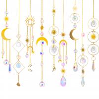 Hanging Ornaments, Crystal, with Brass, Garnet, gold color plated, Unisex 400mm [
