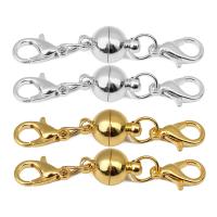 Brass Magnetic Clasp, Round, plated, DIY  