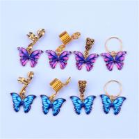 Resin Zinc Alloy Pendants, with Polymer Clay & Resin & Aluminum & Iron, Butterfly, plated, DIY & enamel 