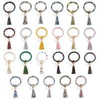 PU Schlüsselanhänger, Zinklegierung, mit PU Leder, verschiedene Stile für Wahl, keine, 200x100mm, verkauft von PC