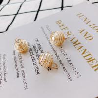 Plastic Zinc Alloy Pendants, with Plastic Pearl, plated, DIY, golden 