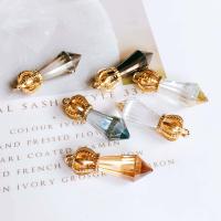 Glass Zinc Alloy Pendants, with Glass Beads, plated, DIY [