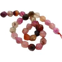Natural Dragon Veins Agate Beads, Polygon, DIY & faceted, mixed colors Approx 38 cm [