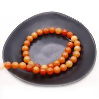 Roter Aventurin Perlen, rund, DIY & verschiedene Größen vorhanden, rote Orange, Länge:ca. 38 cm, verkauft von Strang