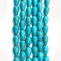 Synthetische Türkis Perlen, Synthetisches Blau Türkis, Tropfen, DIY & verschiedene Größen vorhanden, blau, Länge:ca. 38 cm, verkauft von Strang