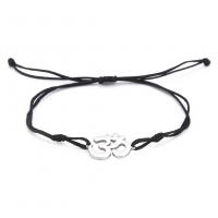Fashion Jewelry Bracelet, Knot Cord, with 304 Stainless Steel, Vacuum Ion Plating, Unisex & adjustable Approx 15-30 cm 