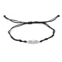 Fashion Jewelry Bracelet, Knot Cord, with 304 Stainless Steel, Vacuum Ion Plating, Unisex & adjustable Approx 18-30 cm 
