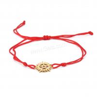 Fashion Jewelry Bracelet, Knot Cord, with 304 Stainless Steel, Star, Vacuum Ion Plating, Unisex & adjustable Approx 15-30 cm 
