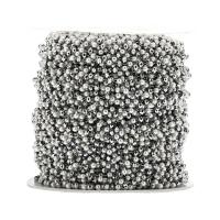 Stainless Steel Curb Chain, 304 Stainless Steel, with Glass Beads & Plastic Pearl, Vacuum Ion Plating, DIY [