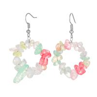 Quartz Earring, Zinc Alloy, with Quartz, silver color plated, fashion jewelry & for woman, multi-colored  