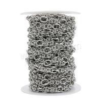 Stainless Steel Oval Chain, 304 Stainless Steel, Vacuum Ion Plating, DIY, original color, 10mm [