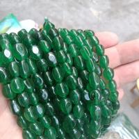 Natural Green Agate Beads, Drum, DIY, green Approx 38 cm 