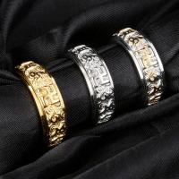 Zinc Alloy Finger Ring, Titanium Steel, plated, fashion jewelry & Unisex 8mm 