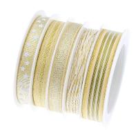 Polyester Ribbon, 5 pieces, golden 