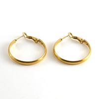 Edelstahl Hoop Ohrringe, 304 Edelstahl, Kreisring, 18 K vergoldet, Modeschmuck & für Frau, 30mm, verkauft von Paar