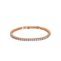 Cubic Zirconia Zinc Alloy Bracelet, with 0.79inch extender chain, 18K gold plated, fashion jewelry & micro pave cubic zirconia & for woman, golden Approx 6.1 Inch 